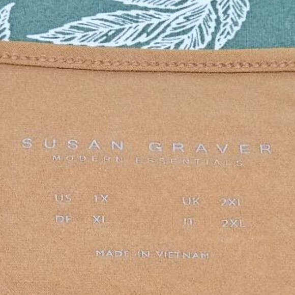 SUSAN GRAVER MUSTARD GOLD LAYERED HEM TUNIC TOP 1X - Picture 3 of 3